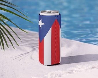 Puerto Rico can cooler, beer cooler, Puerto Rico flag, Puerto Rican gift, regalo puertorriqueños , Puerto Rico party favor
