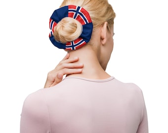 Norway flag Recycled Hair Scrunchie, Eco-friendly, Gift for Norwegian