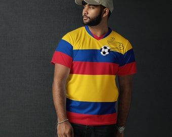 Colombia Flag Soccer Jersey, Recycled Polyester, Plus Size