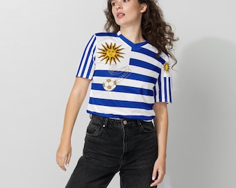 Uruguay Soccer Jersey, Flag-Inspired, Recycled Polyester, Plus Size