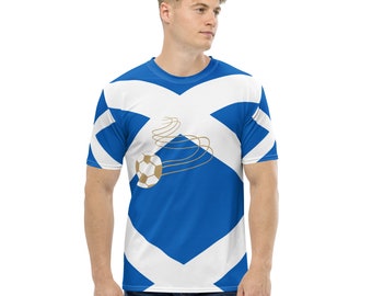 Scotland flag crew neck unisex T-shirt, gift Scottish fan, Scotland football soccer, flag of Scotland, St. Andrew’s Cross, Scotland jersey