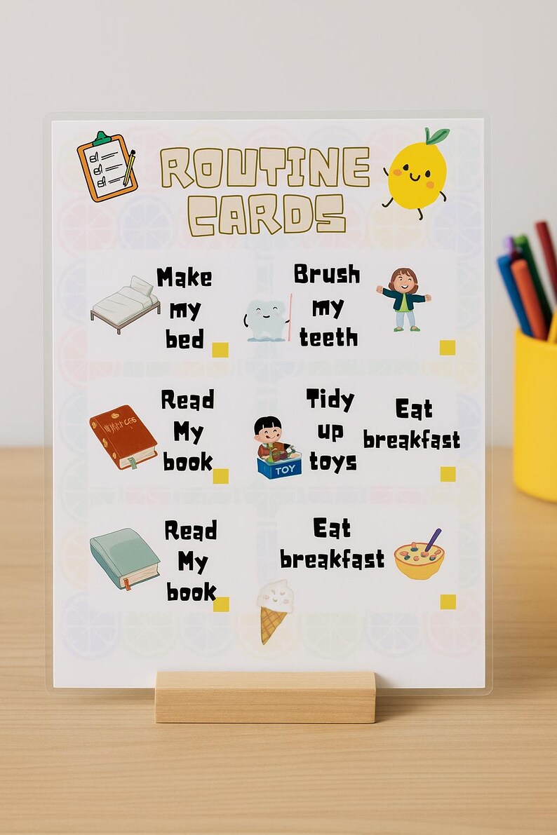 Printable Kids Routine Cards – Daily Visual Schedule for Children ...