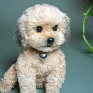 Custom Pet Replica Dog Plush,Photo of pet into custom stuffed animal,Handmade Pipe Cleaner Dollhouse Dog,Personalized Pet Plush Pet Memorial image 4