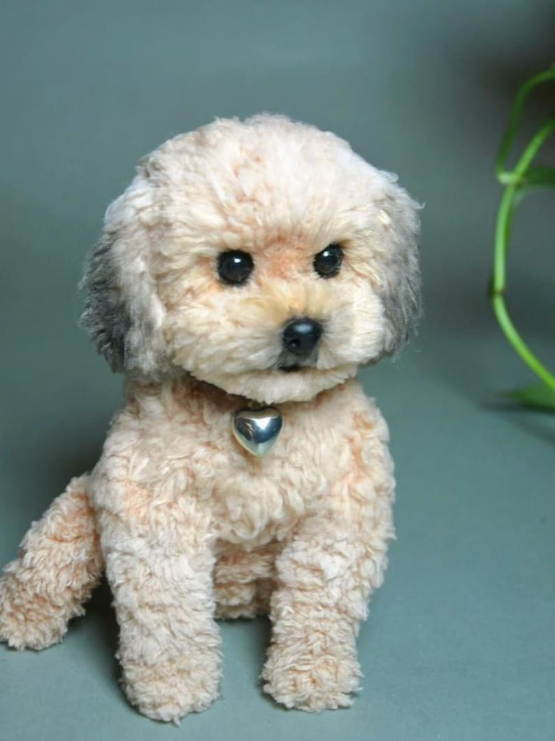 Custom Pet Replica Dog Plush,Photo of pet into custom stuffed animal,Handmade Pipe Cleaner Dollhouse Dog,Personalized Pet Plush Pet Memorial image 4
