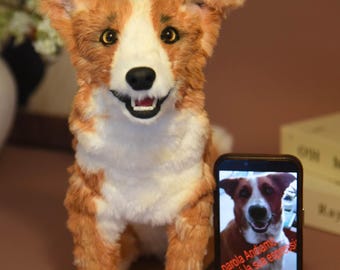 Custom Pet Plush from Photo, Personalized Memorial Stuffed Animal, Handmade Dog Replica, Pipe Cleaner Dollhouse, Pet gift, unique pet loss