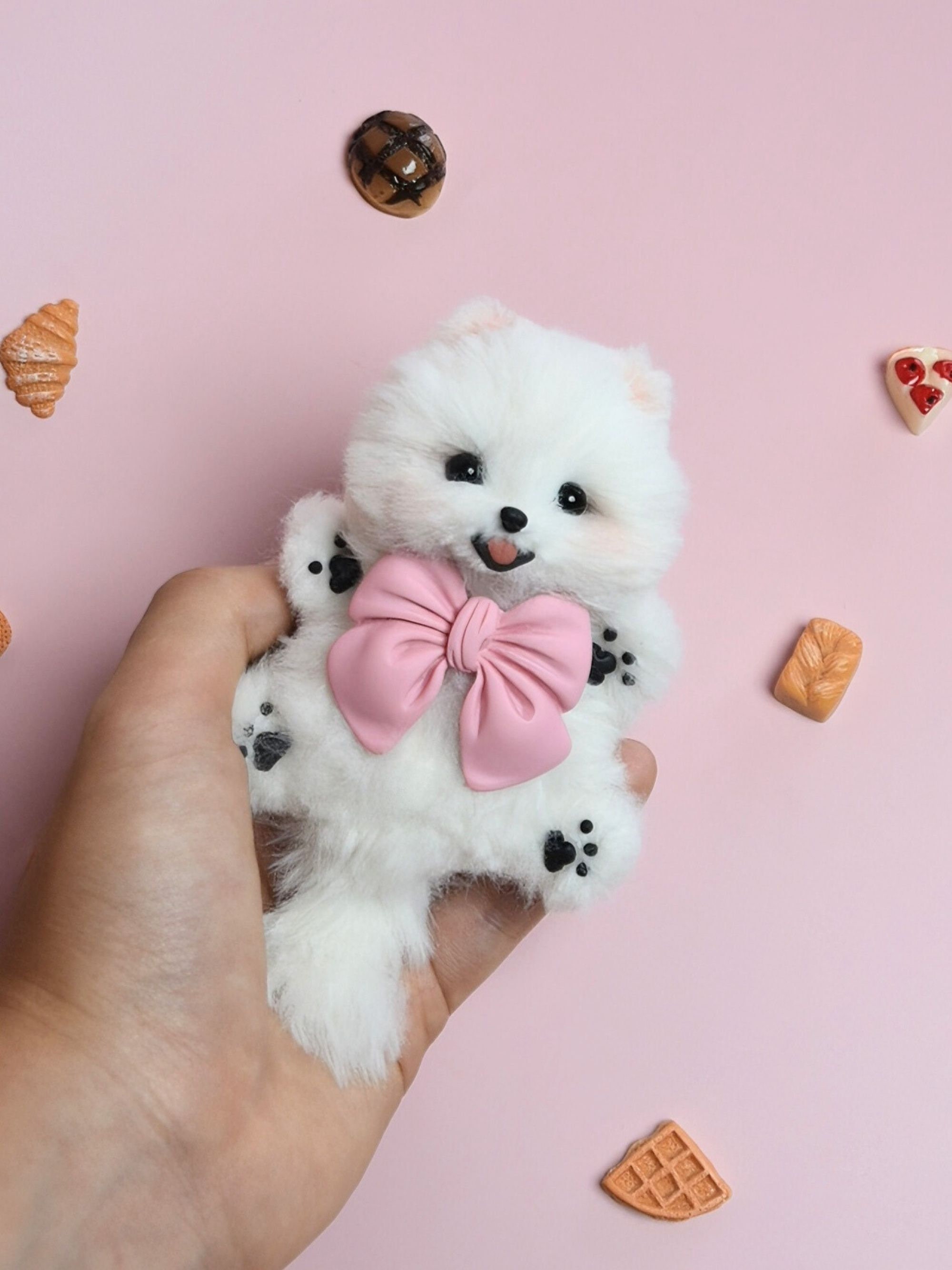 Fluffy White Dog Toy UK