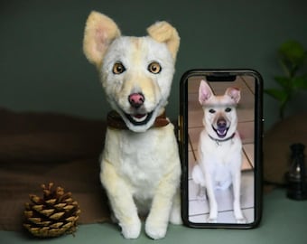 Custom Pet Replica Dog Plush,Photo of pet into custom stuffed animal,Handmade Pipe Cleaner Dollhouse Dog,Personalized Pet Plush Pet Memorial