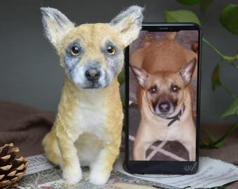 Custom Pet Replica Dog Plush,Photo of pet into custom stuffed animal,Handmade Pipe Cleaner Dollhouse Dog,Personalized Pet Plush Pet Memorial