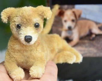Custom Pet Replica Dog Plush,Photo of pet into custom stuffed animal,Handmade Pipe Cleaner Dollhouse Dog,Personalized Pet Plush Pet Memorial