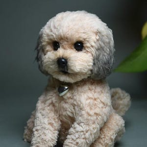Custom Pet Replica Dog Plush,Photo of pet into custom stuffed animal,Handmade Pipe Cleaner Dollhouse Dog,Personalized Pet Plush Pet Memorial image 5