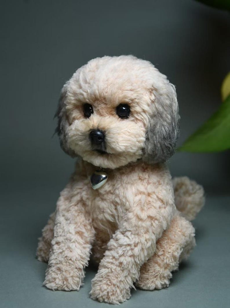 Custom Pet Replica Dog Plush,Photo of pet into custom stuffed animal,Handmade Pipe Cleaner Dollhouse Dog,Personalized Pet Plush Pet Memorial image 5