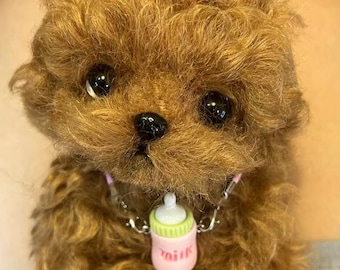 Custom Your Own Poodle Toy, Handmade Stuffed Poodle Doll, Realistic Plush Dog, Posable Collectible Doll Fun for All Ages