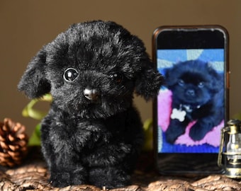 Custom Pet Plush from Photo, Personalized Memorial Stuffed Animal, Handmade Dog Replica, Pipe Cleaner Dollhouse, Pet gift, unique pet loss