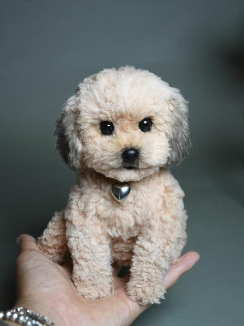 Custom Pet Replica Dog Plush,Photo of pet into custom stuffed animal,Handmade Pipe Cleaner Dollhouse Dog,Personalized Pet Plush Pet Memorial image 6