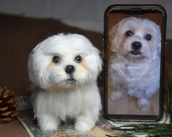 Custom Pet Replica Dog Plush,Photo of pet into custom stuffed animal,Handmade Pipe Cleaner Dollhouse Dog,Personalized Pet Plush Pet Memorial