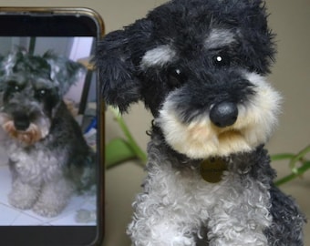 Custom Pet Replica Dog Plush,Photo of pet into custom stuffed animal,Handmade Pipe Cleaner Dollhouse Dog,Personalized Pet Plush Pet Memorial