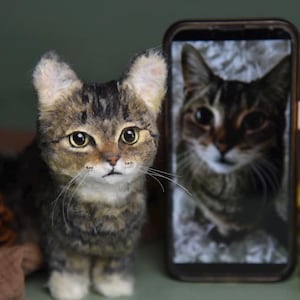 Custom Pet Replica cat Plush,Photo of pet into custom stuffed animal,Handmade Pipe Cleaner Dollhouse cat,Personalized Pet Plush Pet Memorial