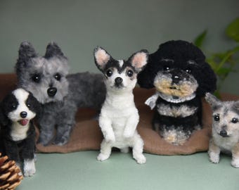 Custom Pet Replica Dog Plush,Photo of pet into custom stuffed animal,Handmade Pipe Cleaner Dollhouse Dog,Personalized Pet Plush Pet Memorial