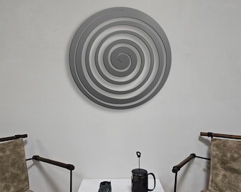 Vortex Circles Wall Decor Whirlpool Roundy Panel Wood Wall Art Decor Wooden Nursery Sign Picture Living Room Decor & Gift Optical Illusion