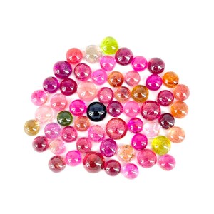 AAA Quality Natural Multi Tourmaline Cabochon, Tourmaline Gemstone for Jewelry making 5 to 7 mm Round Cabochon 20 pcs lot