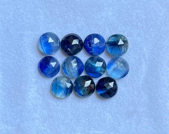 AAA Blue Kyanite Rosecut Gemstones: 8mm Round, 10 Pcs