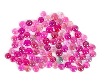 AAA Pink Tourmaline Cabochons: Jewelry Making Gemstones, 5-5.5mm (20 pcs