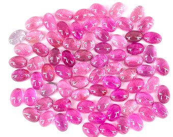 Cabochon de tourmaline rose AAA : pierre précieuse ovale de 6 x 4 mm