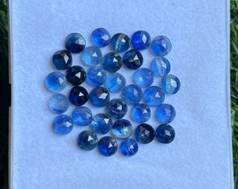 AAA Blue Kyanite Rosecut Gemstones: 8mm Round, 20 Pcs