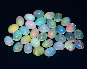 AAA Ethiopian Opal Cabochons: 5x7mm Jewelry Making Lot (30pcs