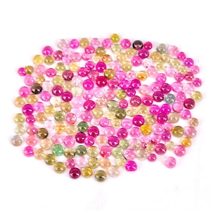 AAA+ Quality Natural Multi Tourmaline Cabochon, Tourmaline Gemstone for Jewelry making 3 to 3.5 mm Round Smooth Polished Cabochon