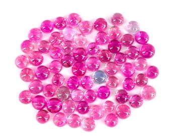 AAA Pink Tourmaline Cabochons: Jewelry Making, 3-5mm (30 pcs