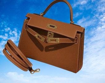handbag,tote,epsom,leather bag,fashion,classic,women bag,Shoulder bag, crossbody bag, retro bag, customized bag,mini,kelly