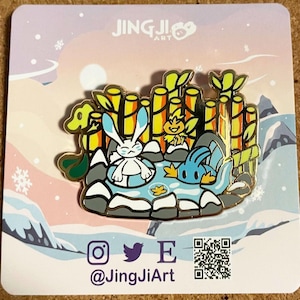 hoenn onsen enamel pin