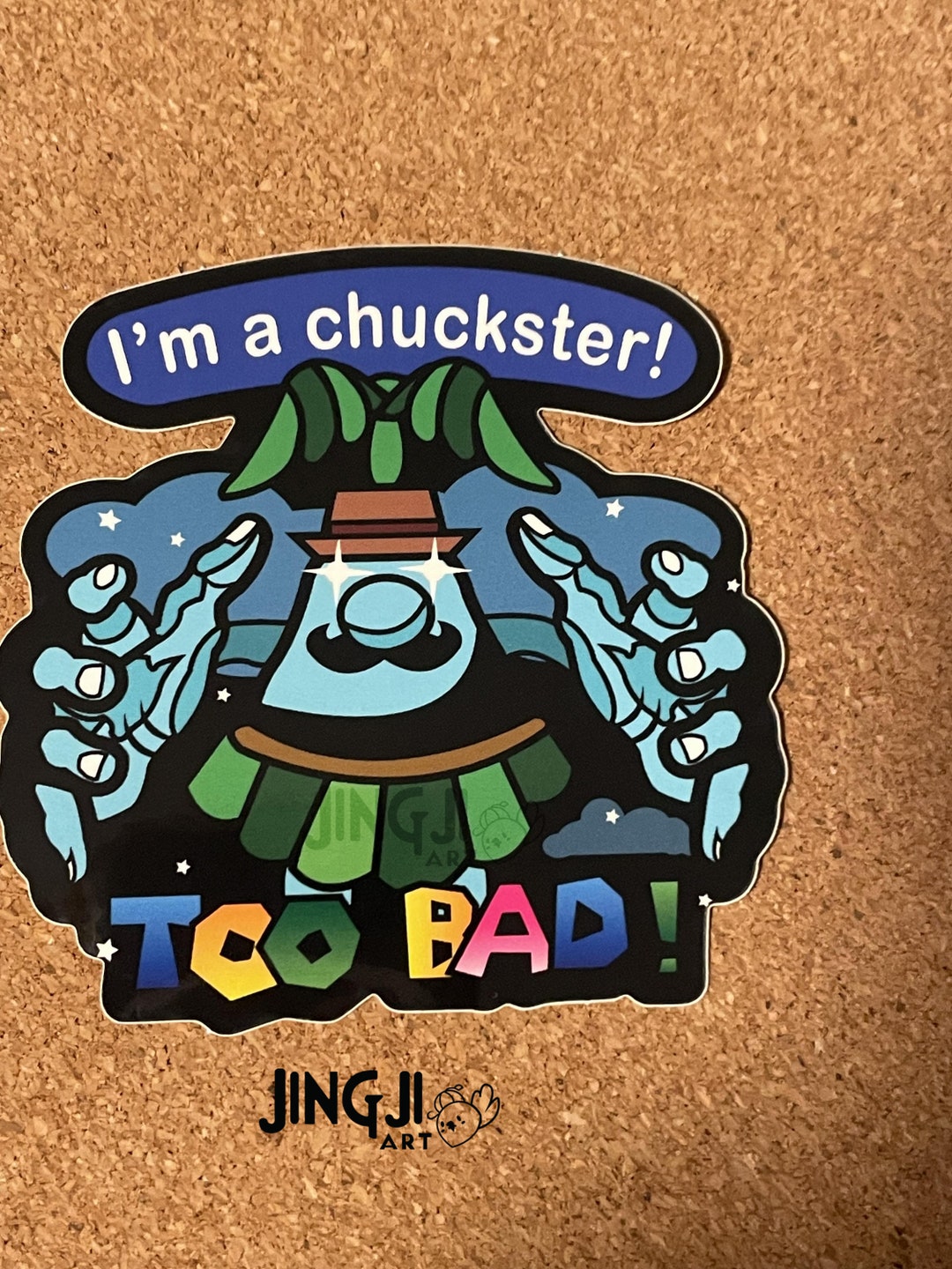 Chuckster Vinyl Sticker - Etsy