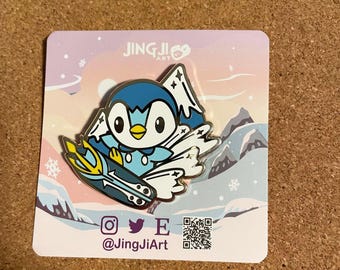 Piplup Snowboard Hard Enamel Pin