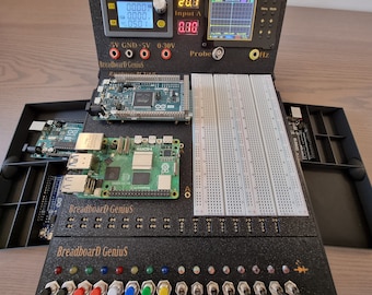 Raspberry PI, Arduino Uno/Duo, Mega, Giga de montaje dual con placa doble para el laboratorio de proyectos de electrónica BreadboarD GeniuS