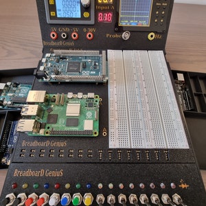 Breadboard Genius Electronics Project Lab: Oscilloscope, Signal Generator, Logic Gates - Arduino & Raspberry Pi Compatible
