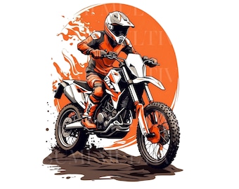 Motorcycle SVG PNG sublimation designs, Dirt Bike Clipart, Motocross Clipart, Digital download, Paper craft, Scrapbook PNG, Bike Clip Art