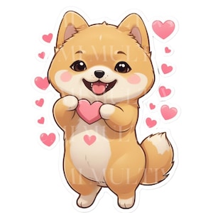 Kawaii Shiba Inu Svg Png, Pdf wall art, Cute Japanese Dog, Cartoon Shiba Inu sticker design, Shiba Lover Sublimation Designs, Commercial Use
