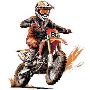 Disegni di sublimazione PNG SVG per motociclette, Clipart Dirt Bike, Clipart di Motocross, download digitale, Mestiere di carta, Scrapbook PNG, ClipArt di bici