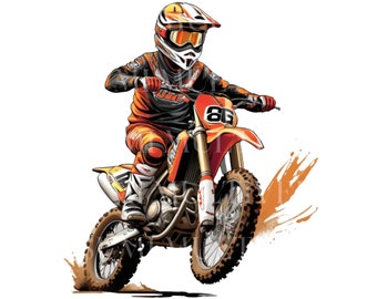 Motorcycle SVG PNG sublimation designs, Dirt Bike Clipart, Motocross Clipart, Digital download, Paper craft, Scrapbook PNG, Bike Clip Art