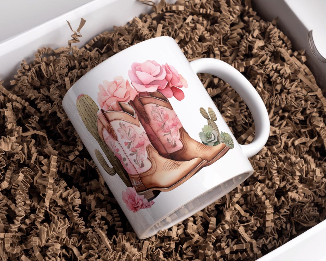 Cowgirl Boots Svg Png, Western Clipart, Pdf Wall Art, Cactus Clipart