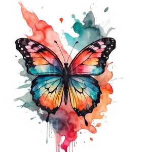Watercolor Butterfly SVG PNG, Stickers Clipart, Cute Butterfly sublimation design, commercial use file, Nature shirt mug, Scrapbooking art
