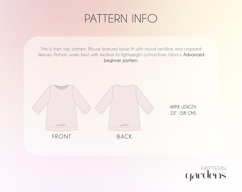 Sewing patterns for women, plus size sewing patterns, linen top pattern, digital pdf sewing pattern, beginner friendly patterns, cotton top pattern, linen blouse pattern, teen top pattern, tunic sewing pattern, cropped top pattern, women's top sewing pattern, loose fit top pattern for women, simple top pattern, top pattern for woven fabrics