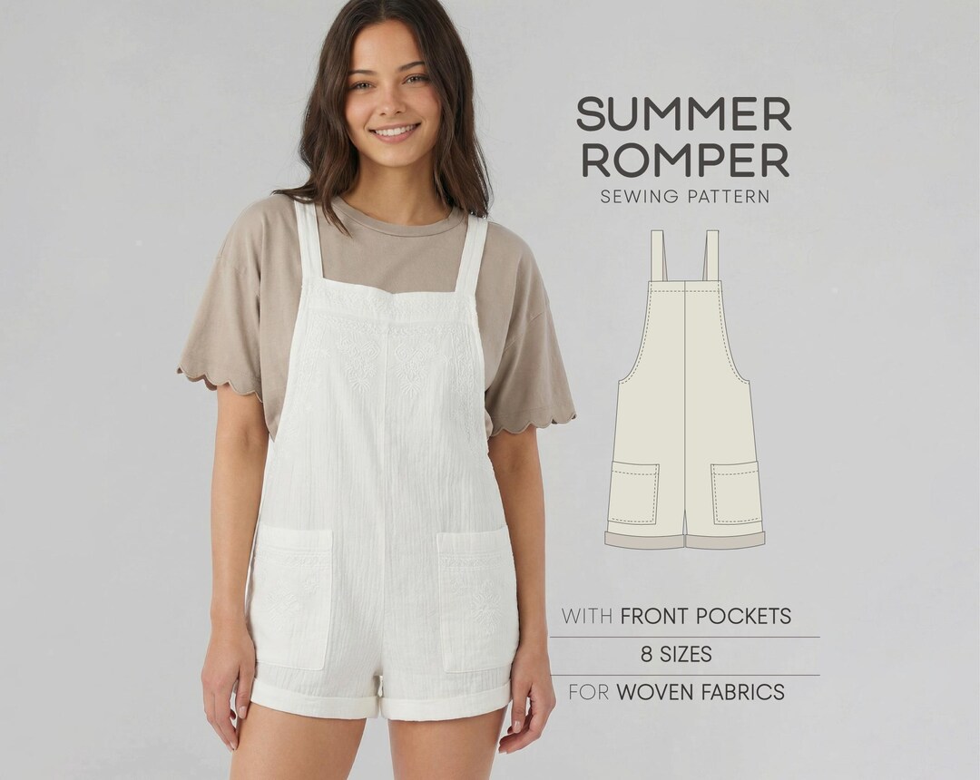 Romper Pattern for Women Overalls Sewing Pattern, Jumpsuit Pattern for ...