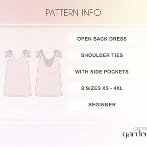 mini dress sewing pattern, short dress pattern, linen dress pattern, PDF Sewing patterns for women, plus size patterns, sundress pattern, open back dress sewing tutorial, summer dress pattern, simple dress pattern, beginner dress pattern, cotton dress, slip on dress, beach cover pattern, hippie dress, a-line dress pattern, pinafore dress pattern, overall dress pattern for women