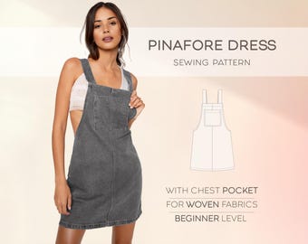 Pinafore Dress Pattern, Skirtall Pattern, Overall Dress Sewing Pattern For Beginners, Jumper Dress Pattern, Layering Dress PDF Pattern