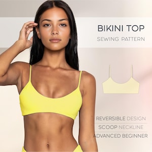 Naaipatroon bikinitop, badpakpatroon voor beginners, patroon sportbeha, bikinipatroon grote maten, damespatronen pdf digitale patronen