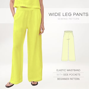 Women&#39;s Pants Sewing Pattern, Linen Pants Pattern, Wide Leg Pants Pattern, Pants With Pockets, Trousers Pattern, Casual Pants PDF Pattern
