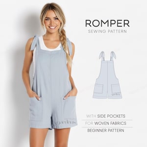 Women's Romper Pattern, Jumpsuit Sewing Pattern For Women, Onesie Pattern, Overalls Pattern, Dungarees Pattern, Plus Size Sewing Patterns